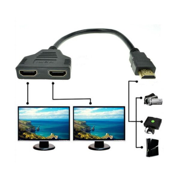 1080P Hdmi Port Male Naar 2 Vrouwelijke 1 In 2 Out Splitter Kabel Adapter Converter