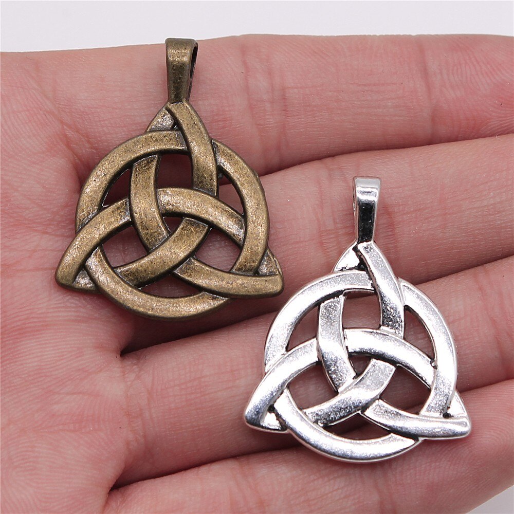 6 pezzi 35x27mm ciondolo Triquetra simbolo amuleto fortunato Triquetra simbolo fascino Triquetra simbolo amuleto pendenti