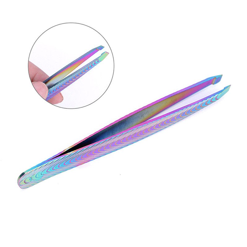Pinzas profesionales de acero inoxidable para depilación de cejas, herramienta de maquillaje para mujeres, 1 ud.: Default Title
