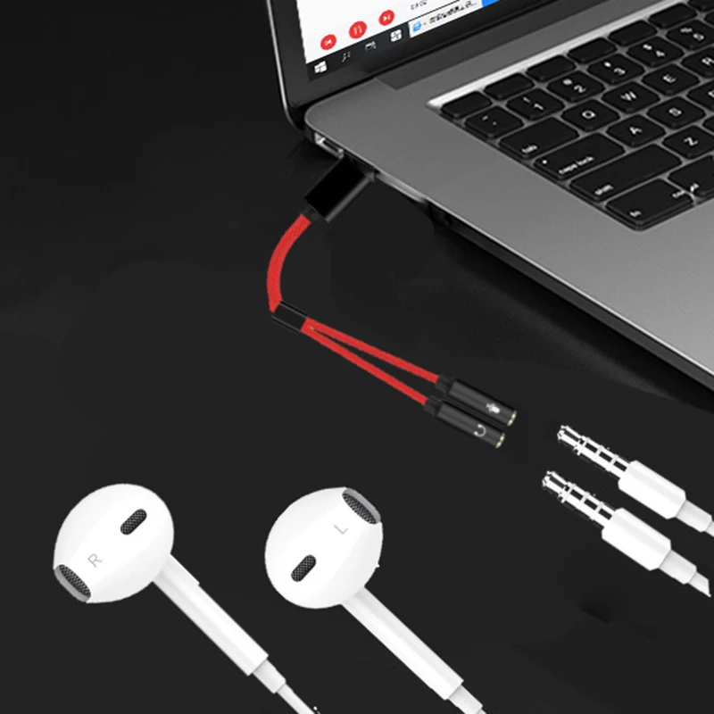Tarjeta de sonido USB C tipo C a conector de 3,5mm interfaz de Audio adaptador de micrófono para auriculares tarjeta de sonido para micrófono altavoz