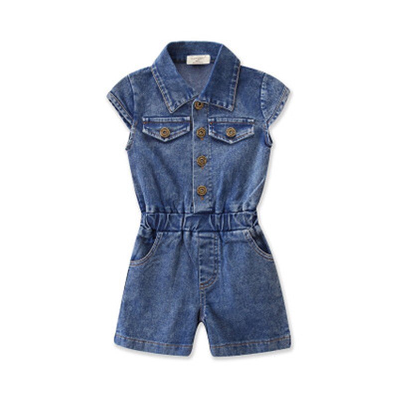Summer Clothes Kids Jumpsuit Girls Rompers Outfit Sleeveless Casual Girls Jumpsuit Kids Denim Overalls Baby Girl Jumpsuits