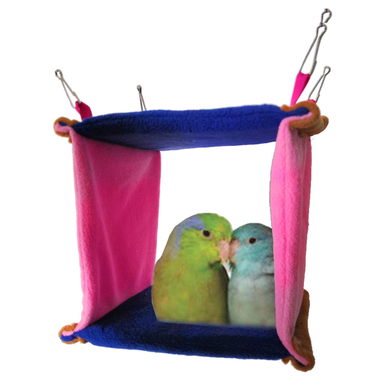 Soft Plush Bird Parrot Hammock Warm Hanging Bed For Pet Square Bird Parrot Nest Cave Cage Hut