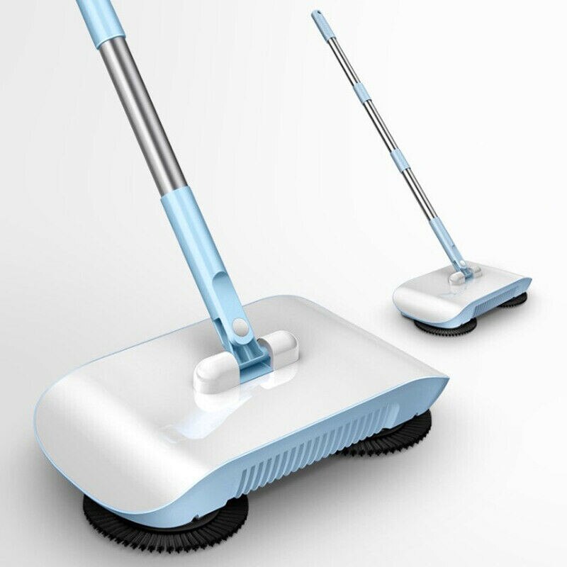 2 in 1 Hand Push Lazy Cleaning Sweeping Broom Set Home Sweeper with Rags 66CY