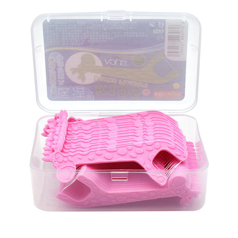 40 Pcs/box Dental Floss Interdental Brush Teeth Stick Toothpicks Tooth Thread Floss Pick Plastic Tooth Picks: Red