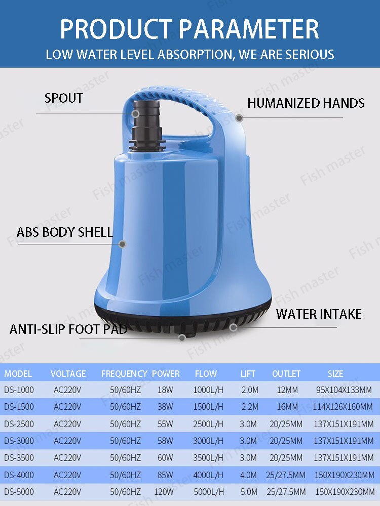 Koi fish pond rockery low water level circulating water pump submersible pump pumping pump farm irrigation water pump