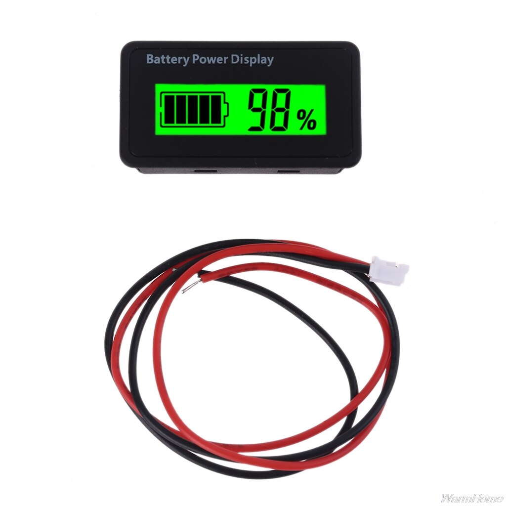 12V 24V 48V Digital Battery Capacity Display Universal LCD Car Motorcycle Lead-acid Lithium Battery Monitor Voltmeter A07 21: -GN