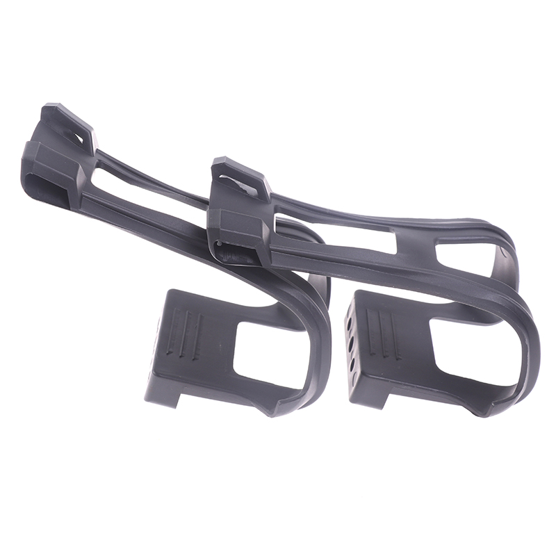 1 par cykel axelbandslösa tåpedalklämmor svarta ultralätta cykelpedalhalvklämmor med skruvar cykeltillbehör