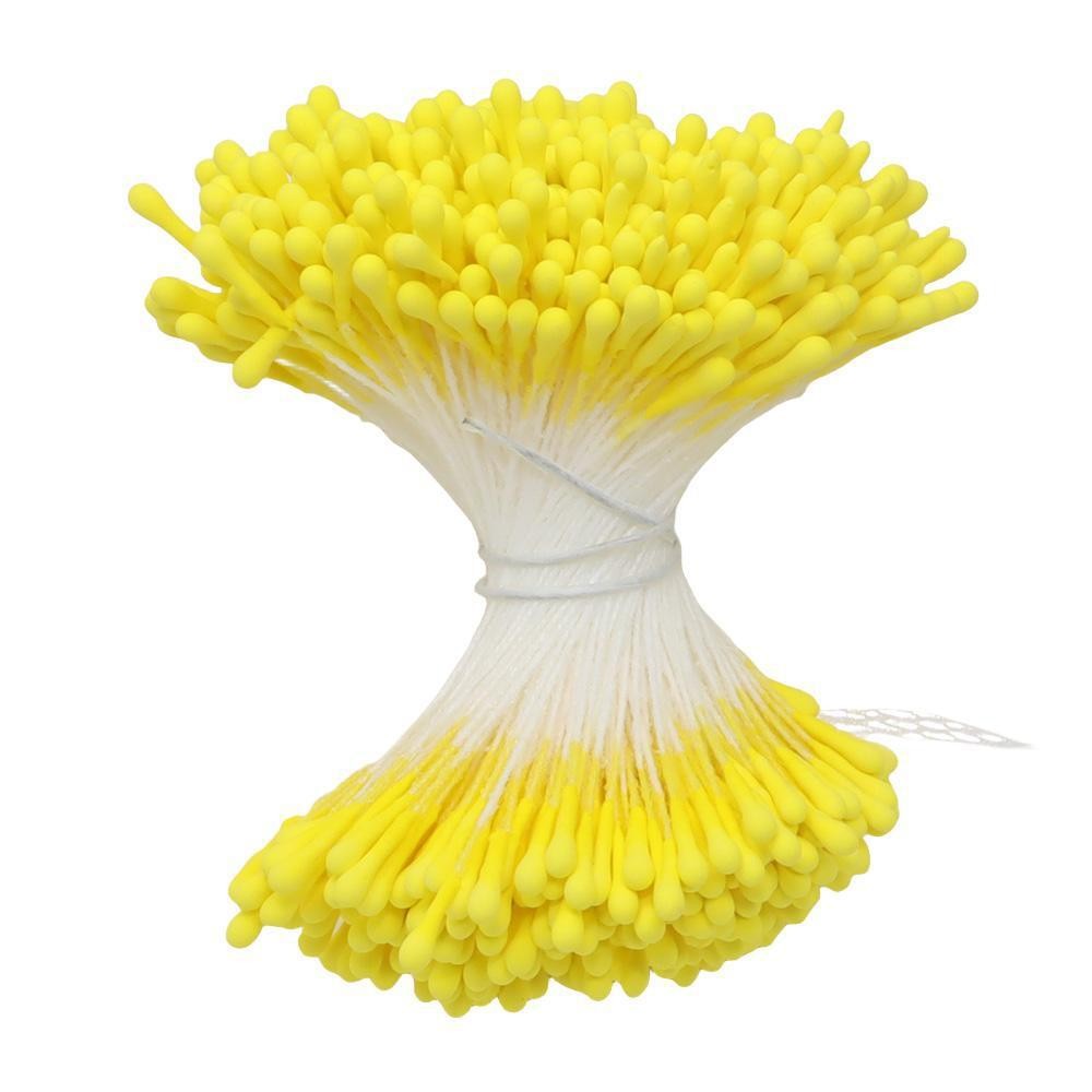 Estambre de flor Artificial, miniperla pistil para boda, , decoración del hogar, accesorios DIY, 2mm, 400 piezas: YELLOW