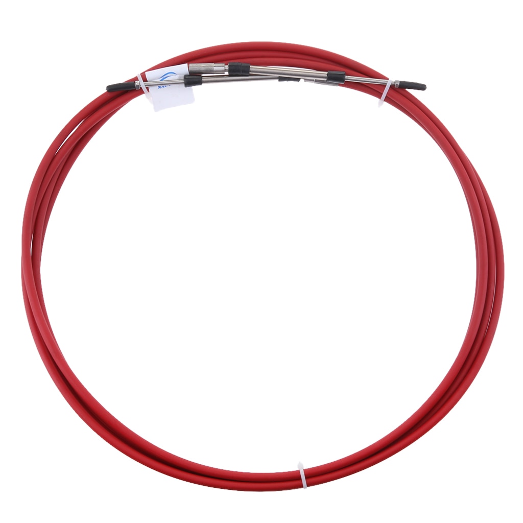 Cable de Control de acelerador de 10 pies-para palanca de Control de motor de barco integrado (negro + rojo