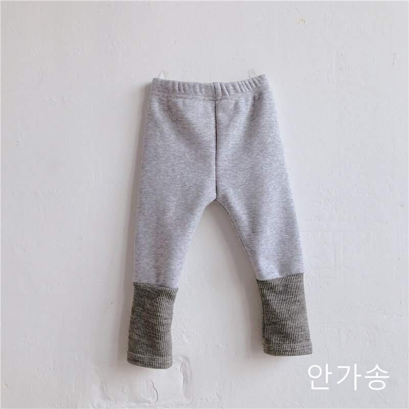 Baby Leggings Winter Warme Broek Baby Plus Dikker Verdikte Leggings Elastische Broek Baby Jongens Meisjes Broek Kleding: gray / 6m