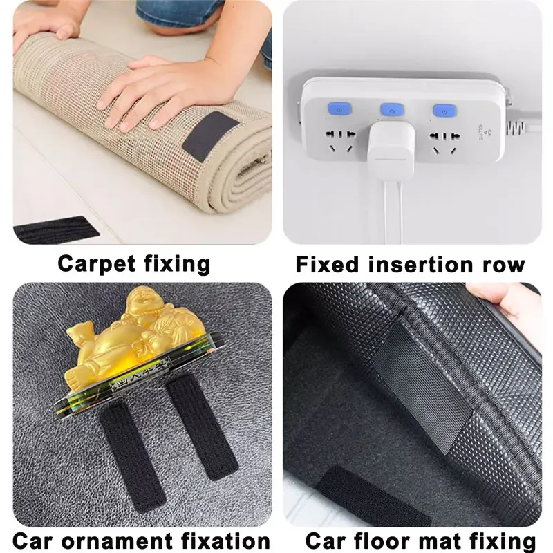 ‌ Ruban adhésif Double face pour voiture, 10 à 30 pièces, ruban de fixation à crochet et boucle Extra solide pour tapis de voiture/tapis de sol, préhension antidérapante