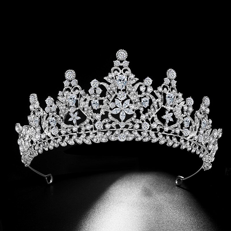Luxe Kristal Bruids Tiara Cubic Zirkoon Kronen Prinses Koningin Pageant Prom Strass Diadeem Hoofdband Bruiloft Haar Accessoires