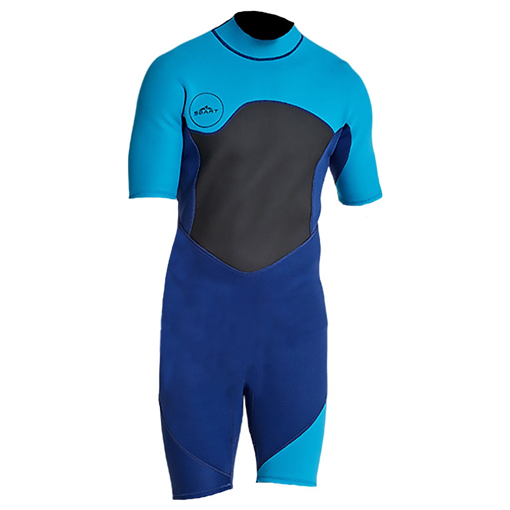Traje de neopreno de manga corta de 2mm para hombre, para Surf, natación, buceo: Blue M
