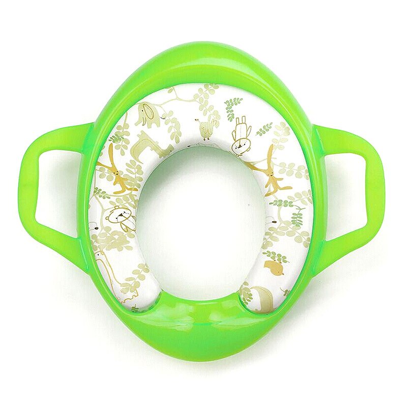 Baby Wc Training Seat Plastic Zachte Potje Kinderen Trainer Assistent Potje Wc Pad Met Handvat Kids Milieuvriendelijke Potje Pad: Green