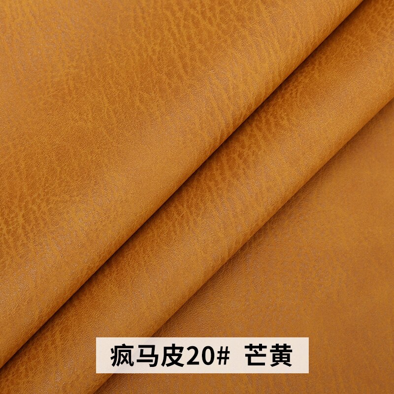 20x30cm PU Crazy Horse synthetic leather Fabric , Faux Leather Fabric for Sewing, PU artificial leather for DIY bag material: 20 yellow