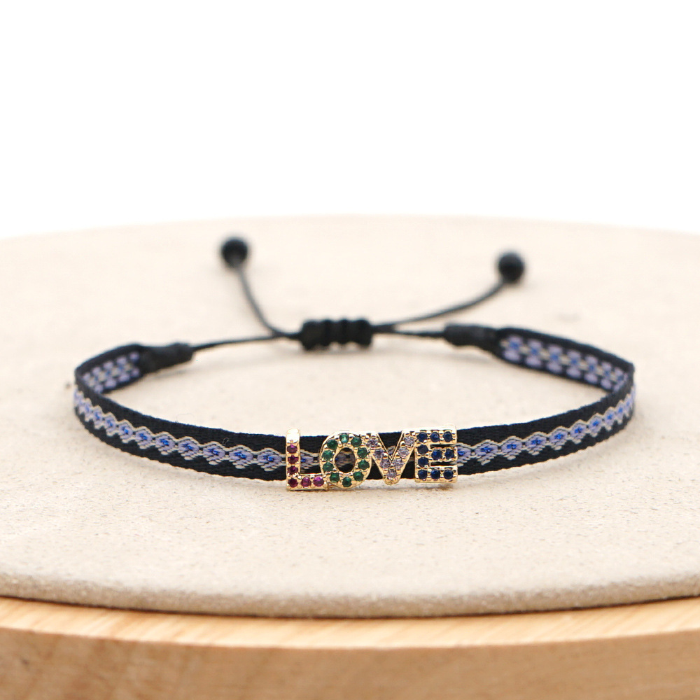 KKBEAD Bracelet tressé à la main strass lettre Bracelets porte-bonheur pour femmes mauvais œil Pulseras bijoux pour amis: Vert foncé