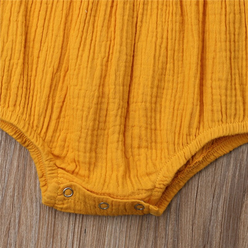 Summer Cute Infant Baby Girls Boy Cotton Ruffles Sleeveless Bodysuit Outfits Round Neck Jumpsuit Child Kids Sunsuit 0-24M