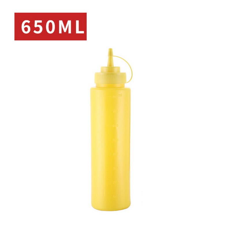 Condiment Squeeze Bottles ,For Ketchup Mustard Mayo Sauces Olive Oil Bottles Kitchen with On Cap Lids Ketchup Mustard bottle: 650ml yellow