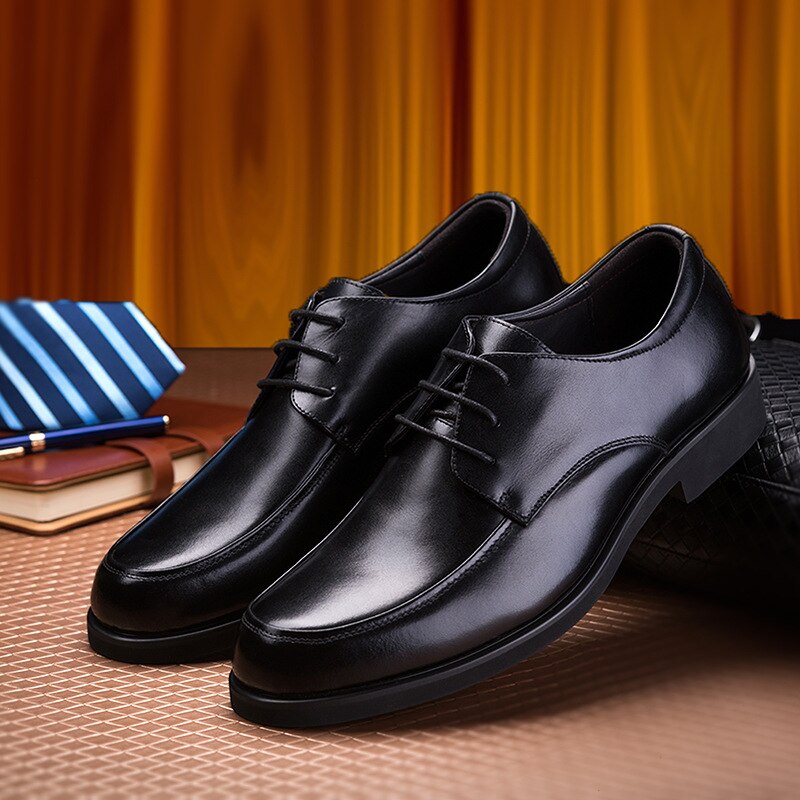 Luxury Business Oxford Leather Shoes Men Breathable Rubber Formal Dress Shoes Male Office Wedding Flats Footwear Mocassin Homme: 6.5