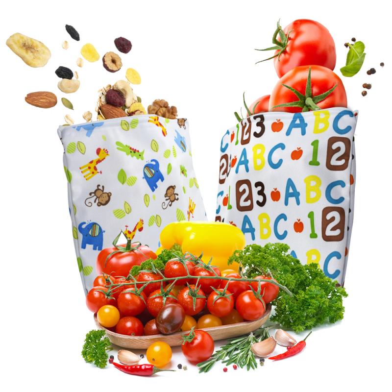 3Pcs/Set Lunch Bag Reusable Sandwich Bag Snack Bag Lunch Box With Zipper Washable Food Safety BPA Free Eco-friendly Waterproof