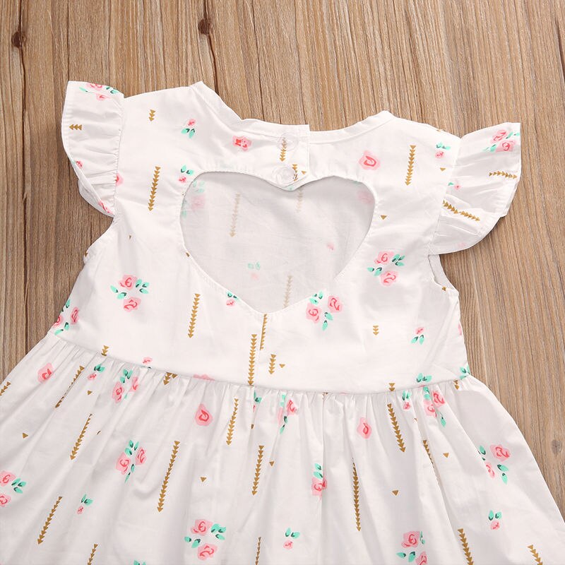 Toddler Infantil Kids Baby Girl Party Floral Cute Princess Flower Pattern Print Tutu Mini Dress 0-24M