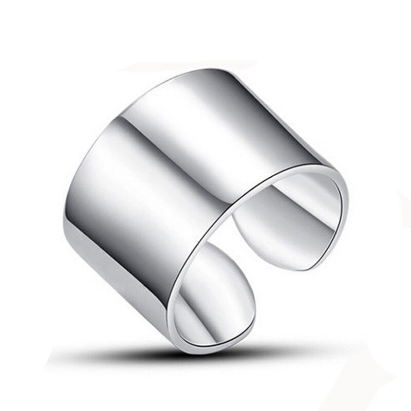 süße Stil Silber Farbe Große Glatte Ringe Für Frauen Engagement Schmuck Mädchen Einstellbare Größe Finger Ringe