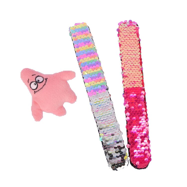 Skinnende glitter pailletter armbånd armbånd syning farve cirkel slap armbånd til børn piger børns julefest smykker