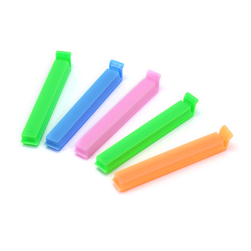 5 stk farverig plastik til hjemmets mad lukke clips forseglingsposer opbevaring forseglingsstænger sealer clips til forsegling snackpose vakuumpose clips