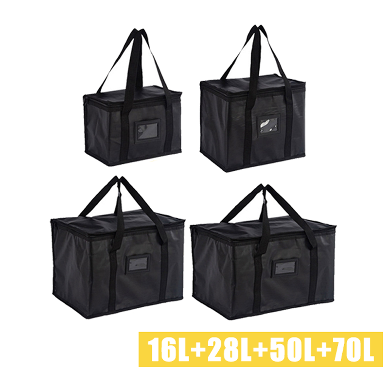 70L Insulated Thermal Cooler Bag Insulation To Keep Cold Large Capacity Portable Lunch Bag Zip Picnic Camping Tin Foil Food Bag: SKY BLUE