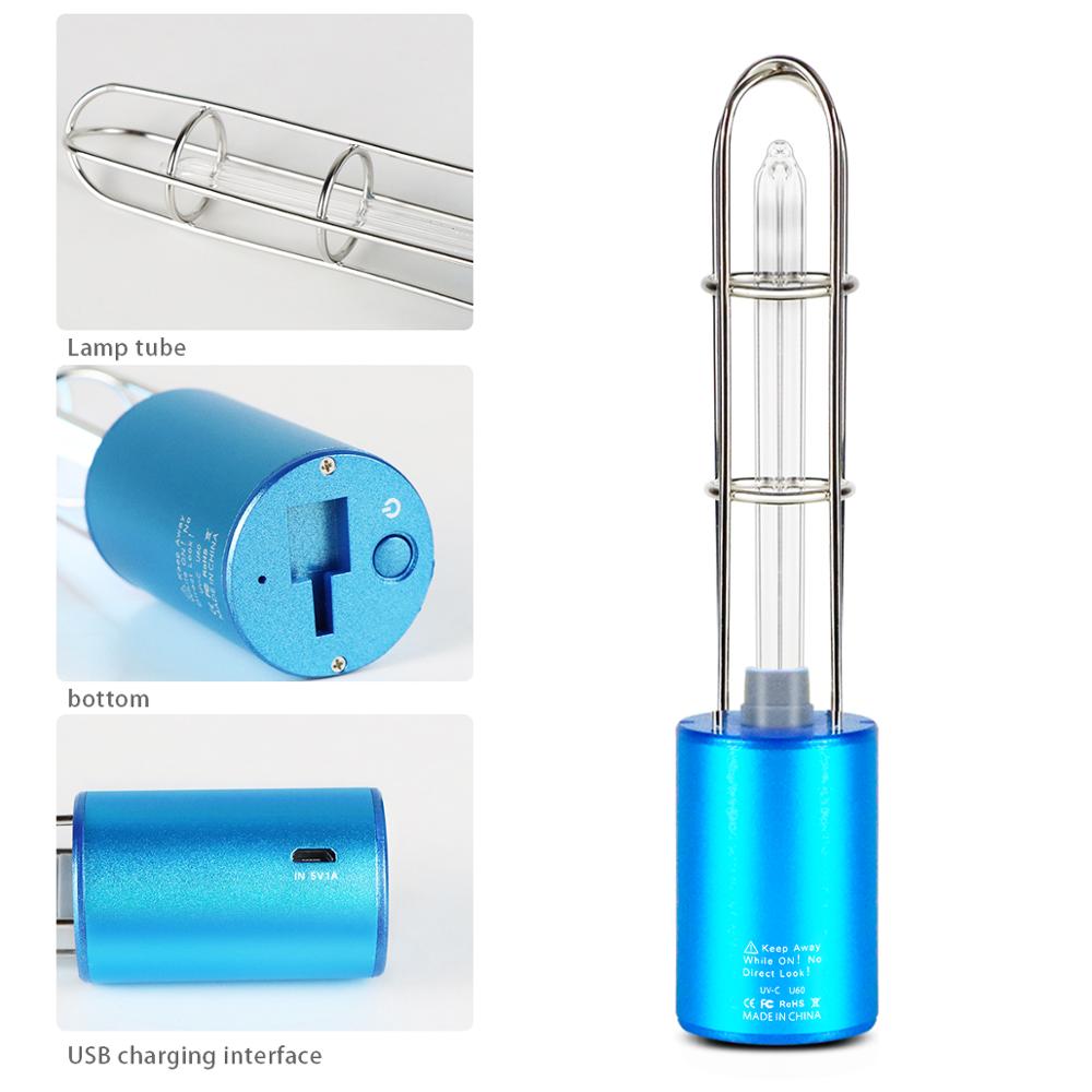 UVC O3 lumière Rechargeable Portable UV lampe germicide stérilisation cuisine chambre UV stérilisateur UV-C lampe bactéricide