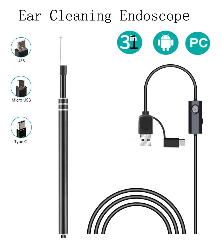 USB Ear Cleaning Tool HD Visual Ear Spoon Multifunctional Earpick With Mini Camera Pen Ear Care In-ear Cleaning Endoscope