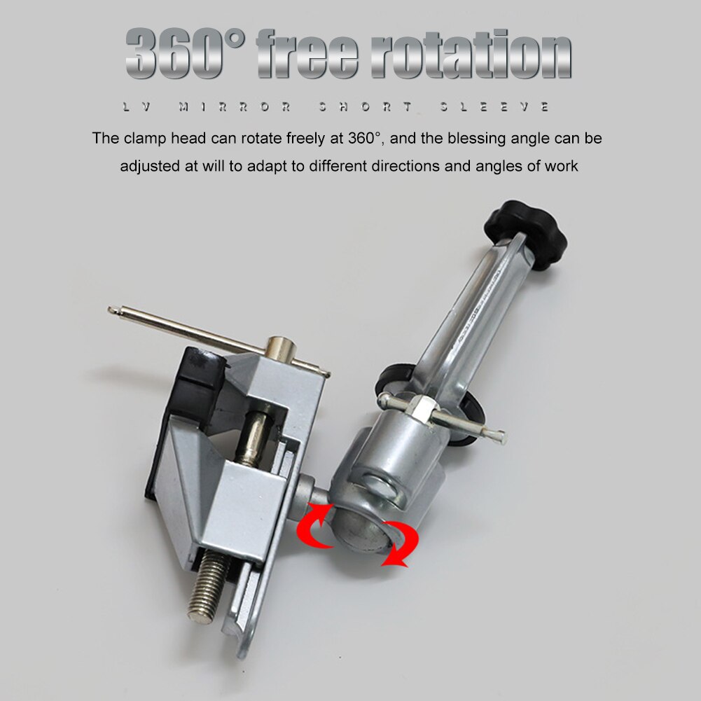 360° Aluminum Alloy Rotating Table Vise Table Grinder Holder Swivel Bench Vise Clamp Electric Drill Stand Metal Working Tool