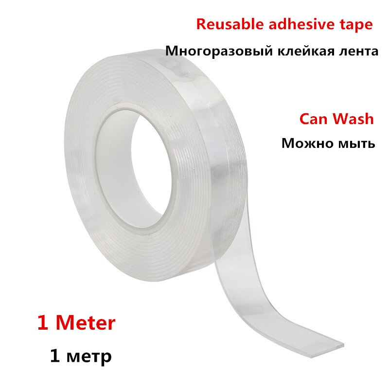 Reusable Transparent Double-sided Tape Can Washed Acrylic Fixing Tape Nano Tape No Trace Magic tape For Outdoors Home Car Office