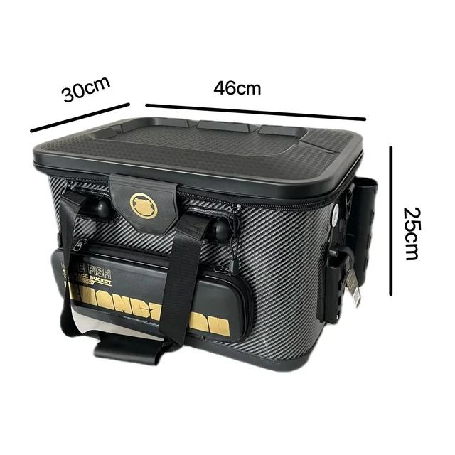 Barril de pesca, caja de peces vivos, anzuelo de pesca multifuncional EVA, caja de cuentas de parada, cubo de pesca grueso portátil de gran capacidad: Rojo