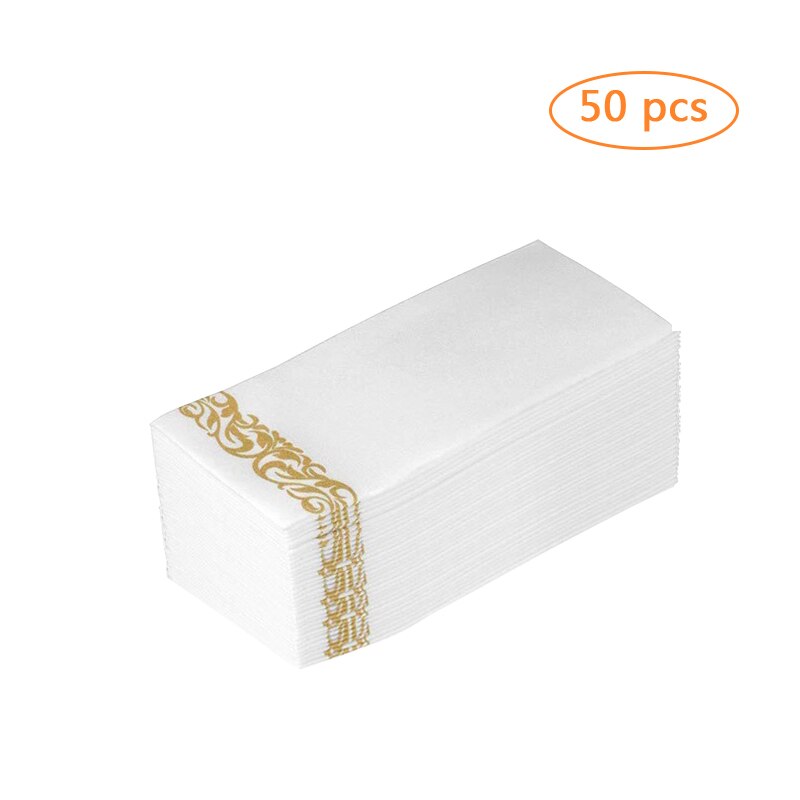 25-100Pcs Birthday Party Gold Decoupage Papier Decoratieve Handdoeken Wegwerp Tissue Formele Diner Anniversary Wedding Servet: 50 Gold Tissue