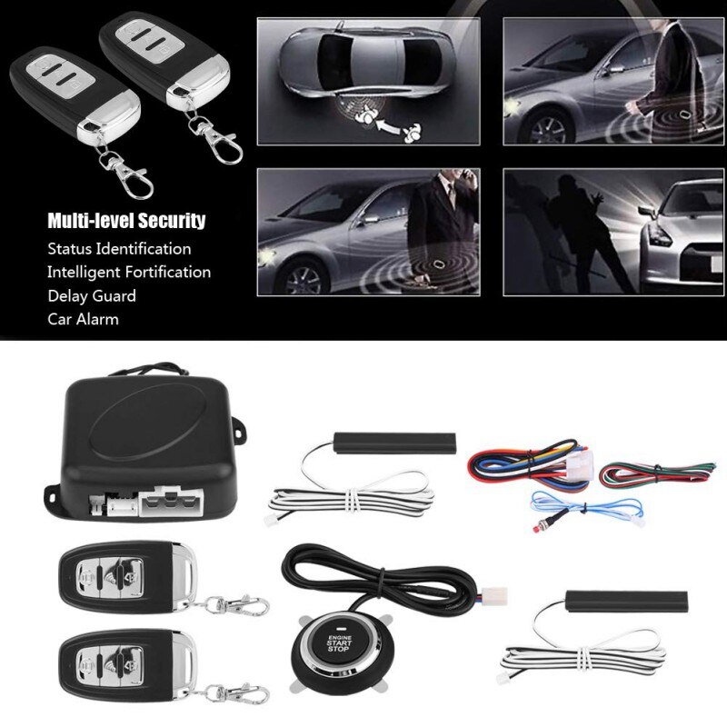 Car Alarm Remote Control Car Keyless Entry Engine Start Alarm System Button Remote Starter Stop Automatic