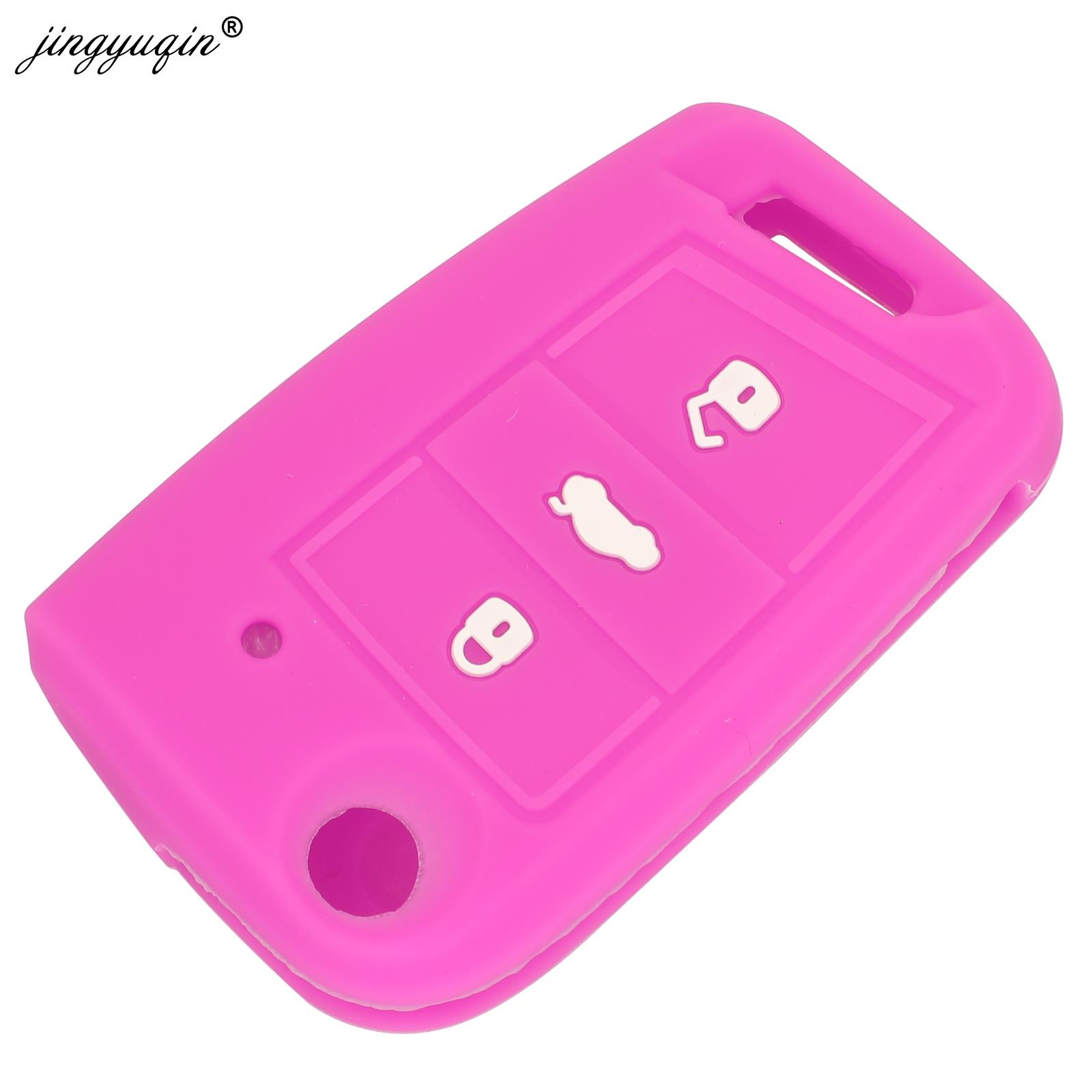 jingyuqin 50pcs Silicone Car Key Cover Case For Volkswagen VW C5 Golf7 mk7 Seat Ibiza Leon FR 2 Altea Aztec For Skoda Octavia