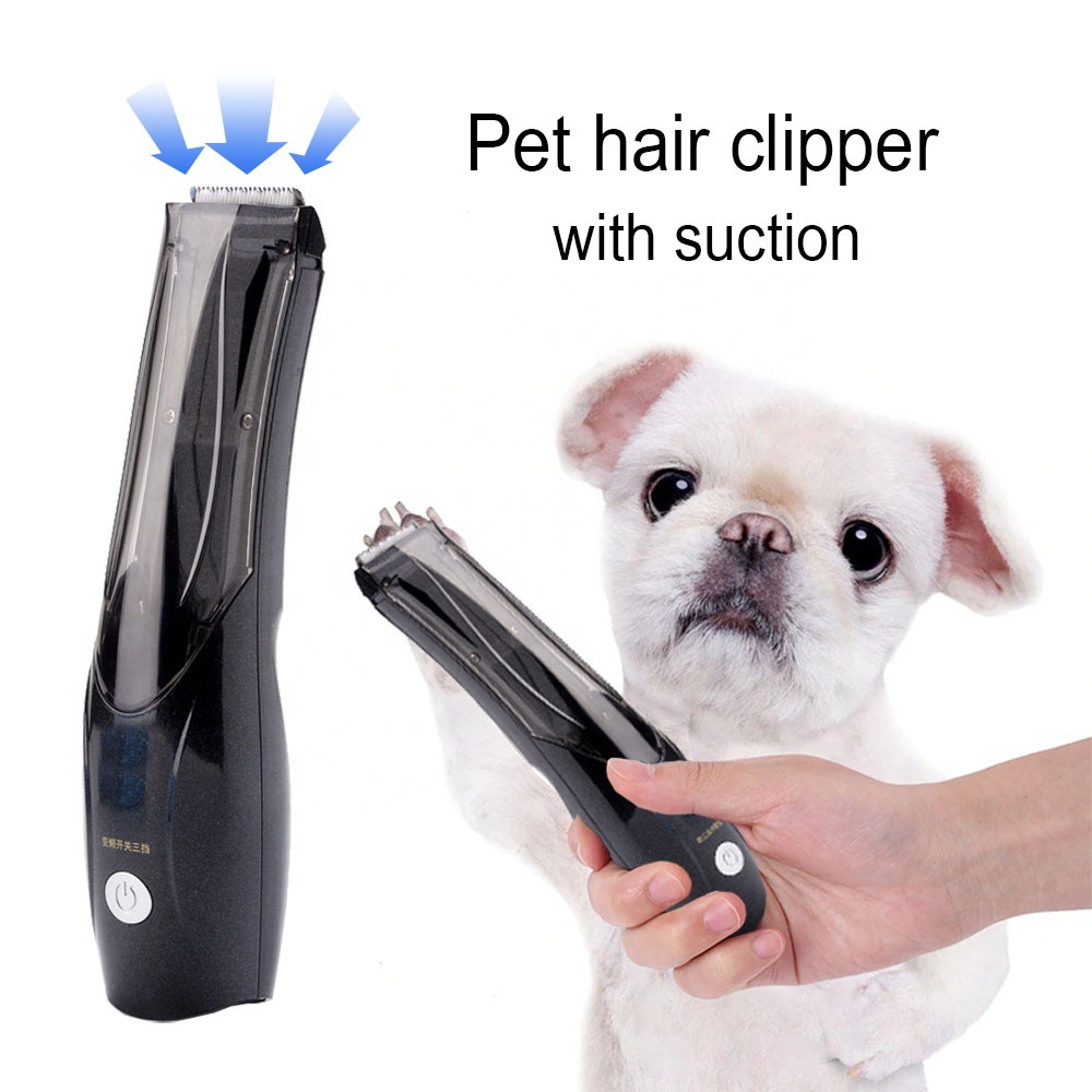 Máquina de cortar cabelo portátil a vácuo para animais de estimação, interruptor de 3 velocidades, recarregável, removedor de pelos de cães, pelos de cães e gatos, tesoura elétrica