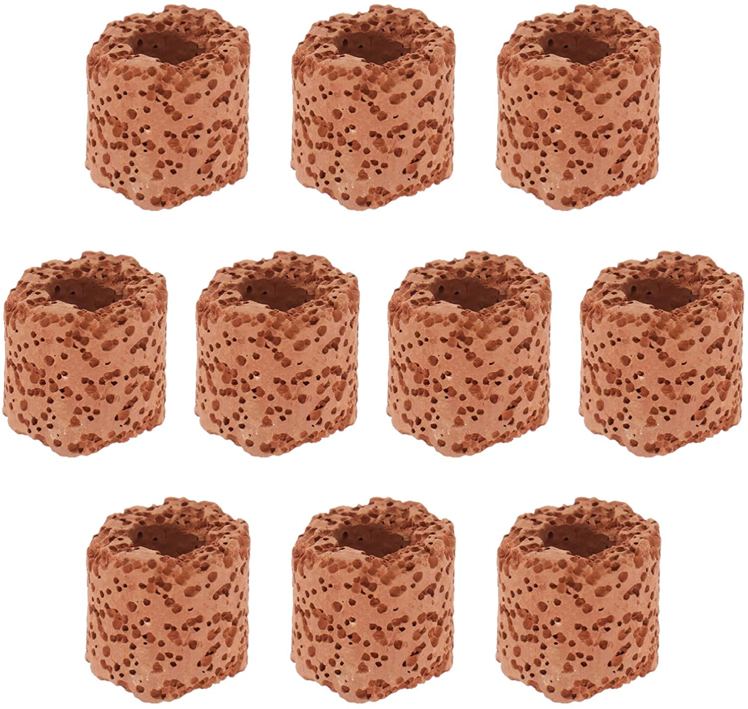Anillo fijo para plantas acuáticas, Base de cerámica para acuario, paisaje, maceta, accesorios para peceras, 10/20 piezas: Marrón