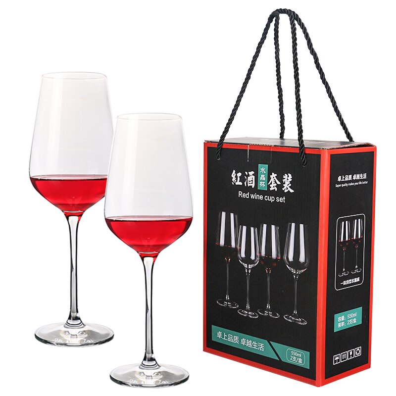 2 pcs crystal red wine goblet glass luxury red wine cup set family European large glass crystal