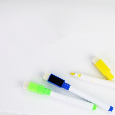 6Pcs Lot Magnetische Kleurrijke Whiteboard Pen Zwart White Board Markers Ingebouwde Gum Schoolbenodigdheden Kinderen Tekening Pen