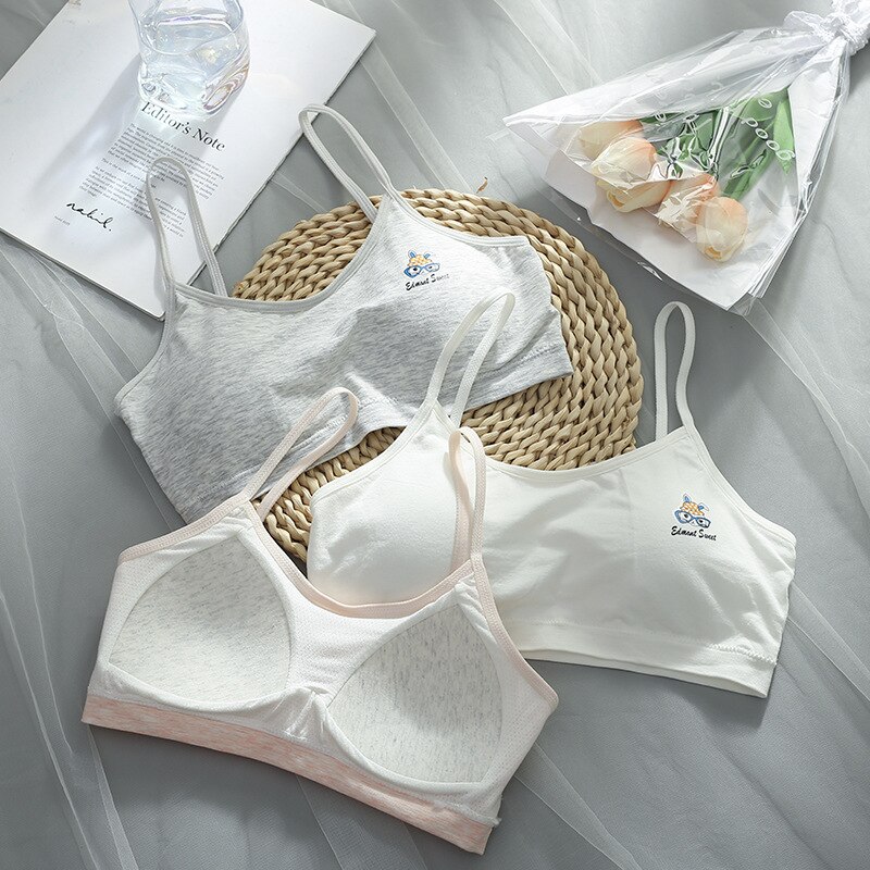 Girl Bra Development Period Wrapped Chest Student Underwear Wireless Bottoming Vest Teenage Girls Clothing 12 14 16 Years