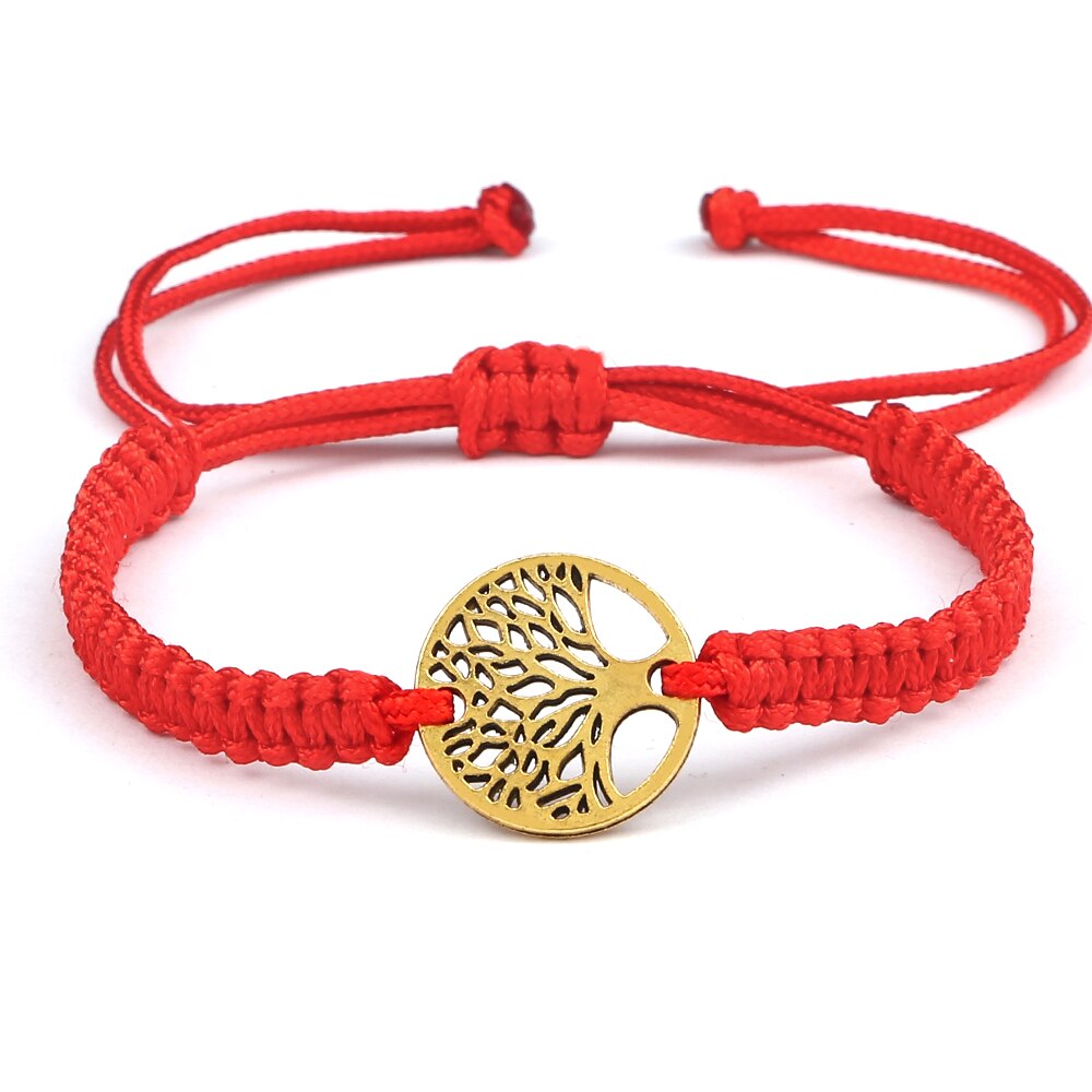 2 pçs/set vermelho preto vida árvore fio pulseira masculino tecido trançado ajustável tibetano budista pulseira feminino amante jóias presente: Zinco preto chapeado