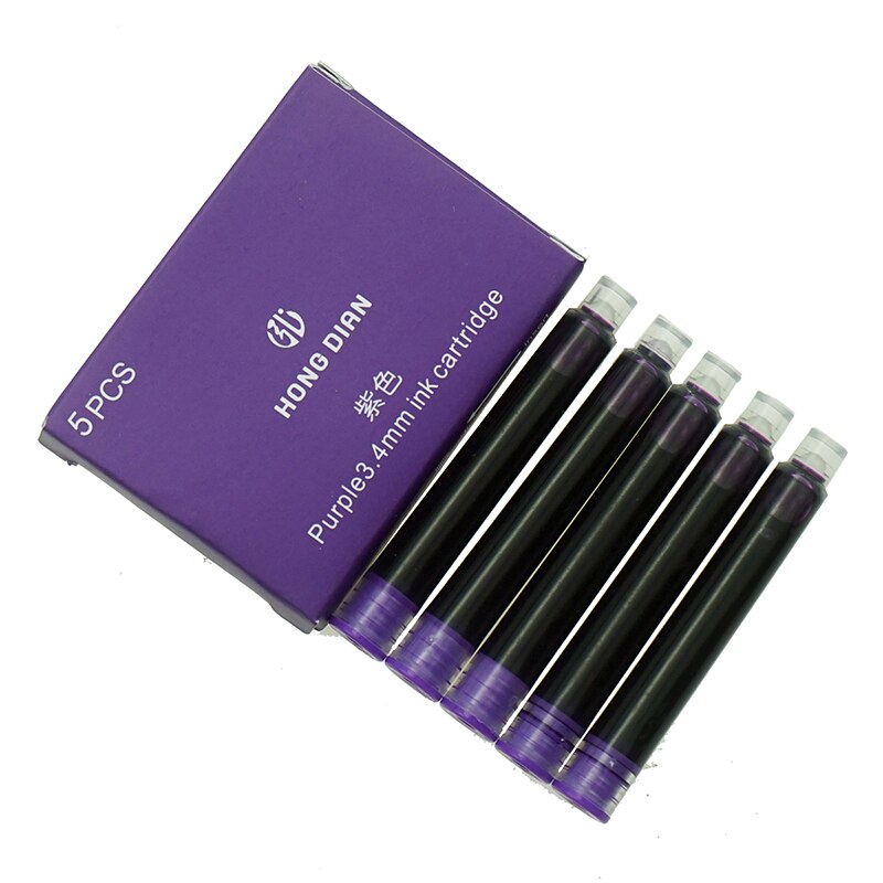 30 unidades de cartuchos de tinta Hongdian para pluma estilográfica negra/azul de 3,4mm de diámetro para bolígrafos HongDian Ink Pen / Wing Sung: Purple