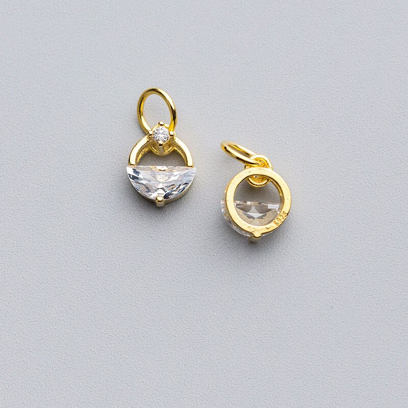 Meetsoft romantische 925 große zirkonia-rundanhänger aus sterlingsilber, hohl, diy-schmuck, minimalistisch, schickes accessoire