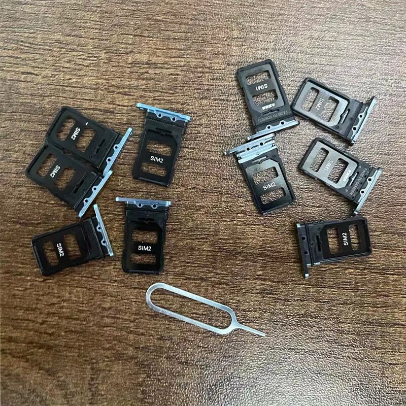 Replacement SIM Card Tray Slot Holder Socket Adapter For Xiaomi Mi 11 Mi 11 M2011K2C M2011K2G SD Card Holder Repair Parts: 2Pcs Black