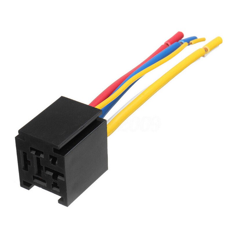 1pc 12v 80a 5 pin dc spdt bilreléer + stikkontakt bilstarter autorelé universell