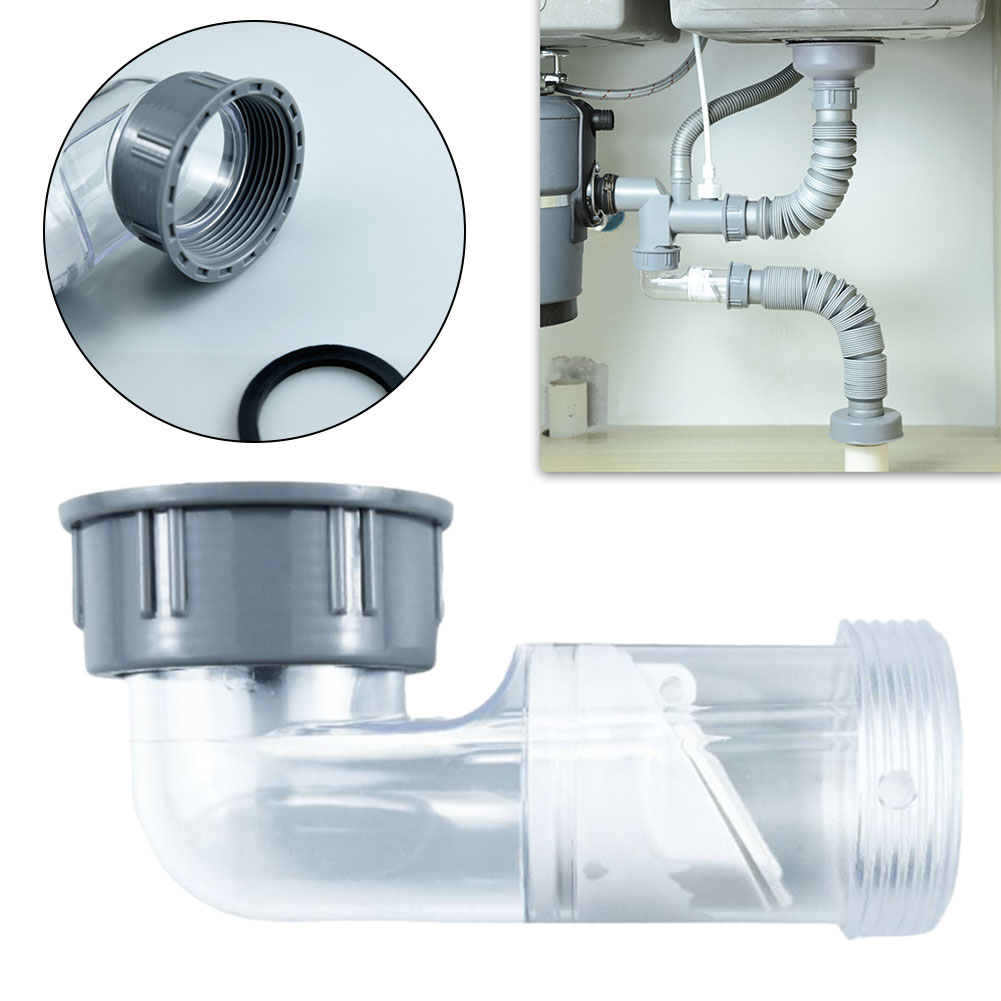 Tuyau de vidange d'évier PP transparent, coude désodorisant, outils de clapet anti-retour, amélioration de l'habitat, proximité rapide, cuisine, salle de bain, 1 pièce