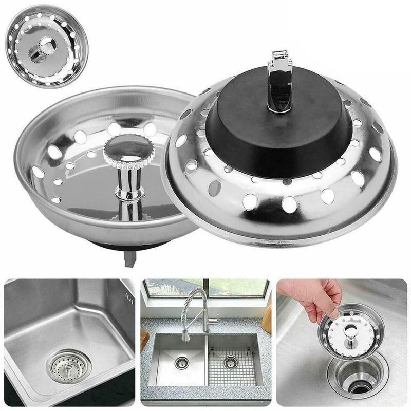 Kitchen Drainer Strainer Leach Basket Waste Stopper Laundry Bathroom Lavatory Stopper Standard Replacement Sink Rubber Sink D3D8