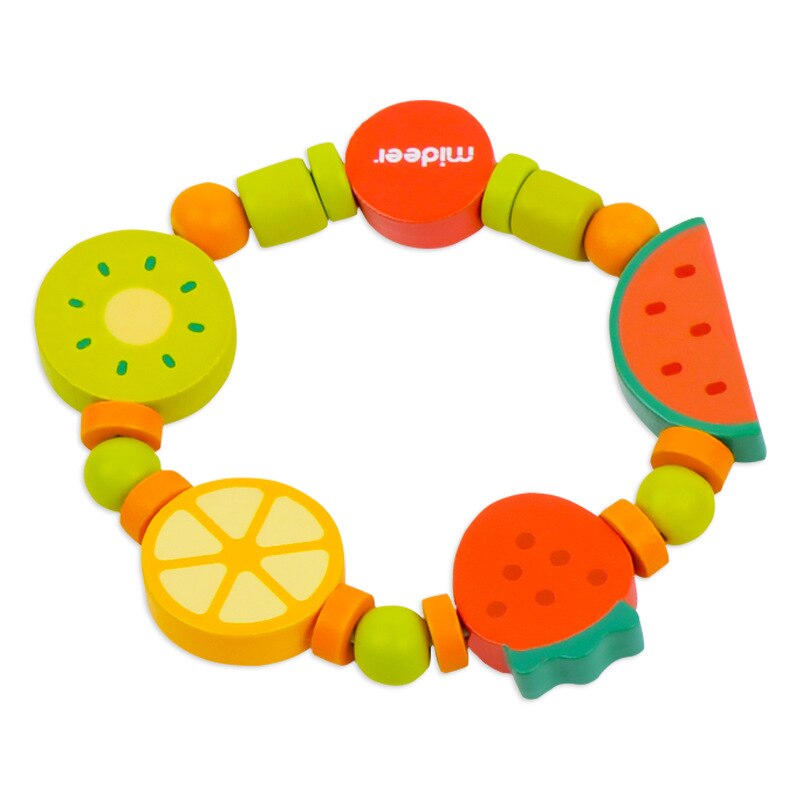 Jouet pour enfants collier fille jouer maison en bois ensemble de bijoux Simulation en bois collier ensemble épingle à cheveux enfants cheveux cravate Bracelet